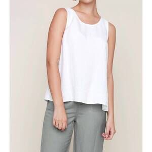 NEW RENUAR linen sleeveless top in cream